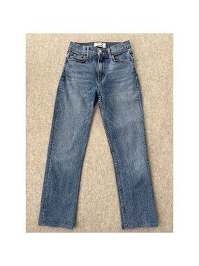 Reformation Liza High Straight Jeans Womens 24 Palermo Wash Ankle Cropped